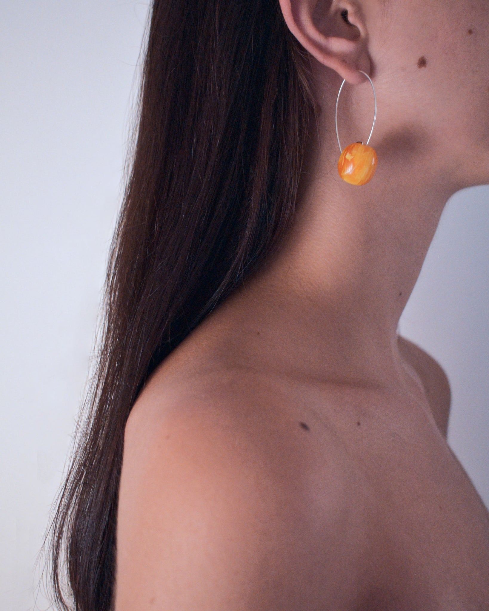 Ambelau Silver and Amber Earrings