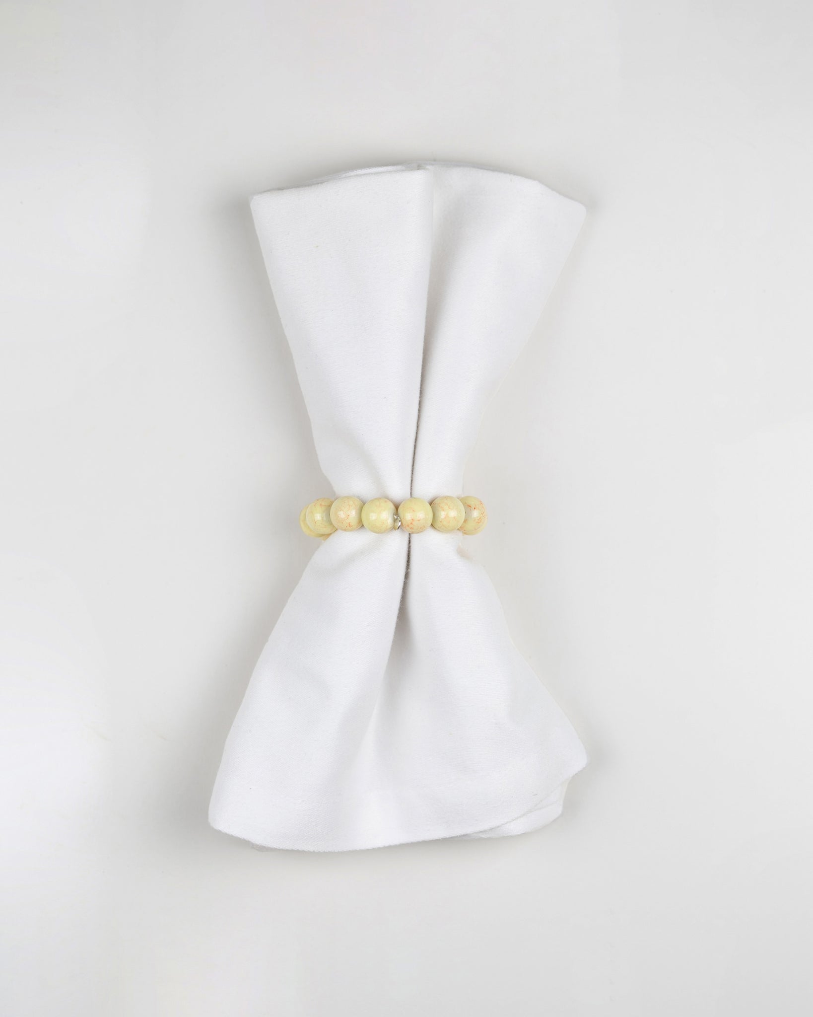 Crystal Napkin Ring in Cream - Set of Two