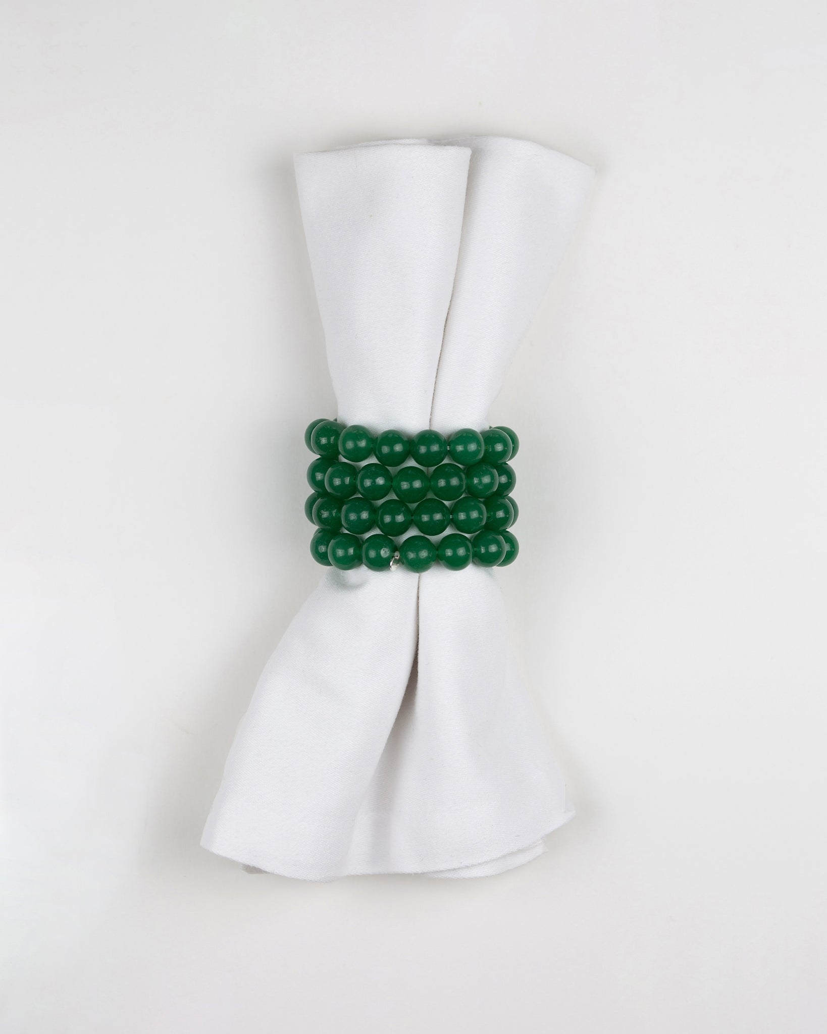 Crystal Napkin Ring in Green - Set of Four