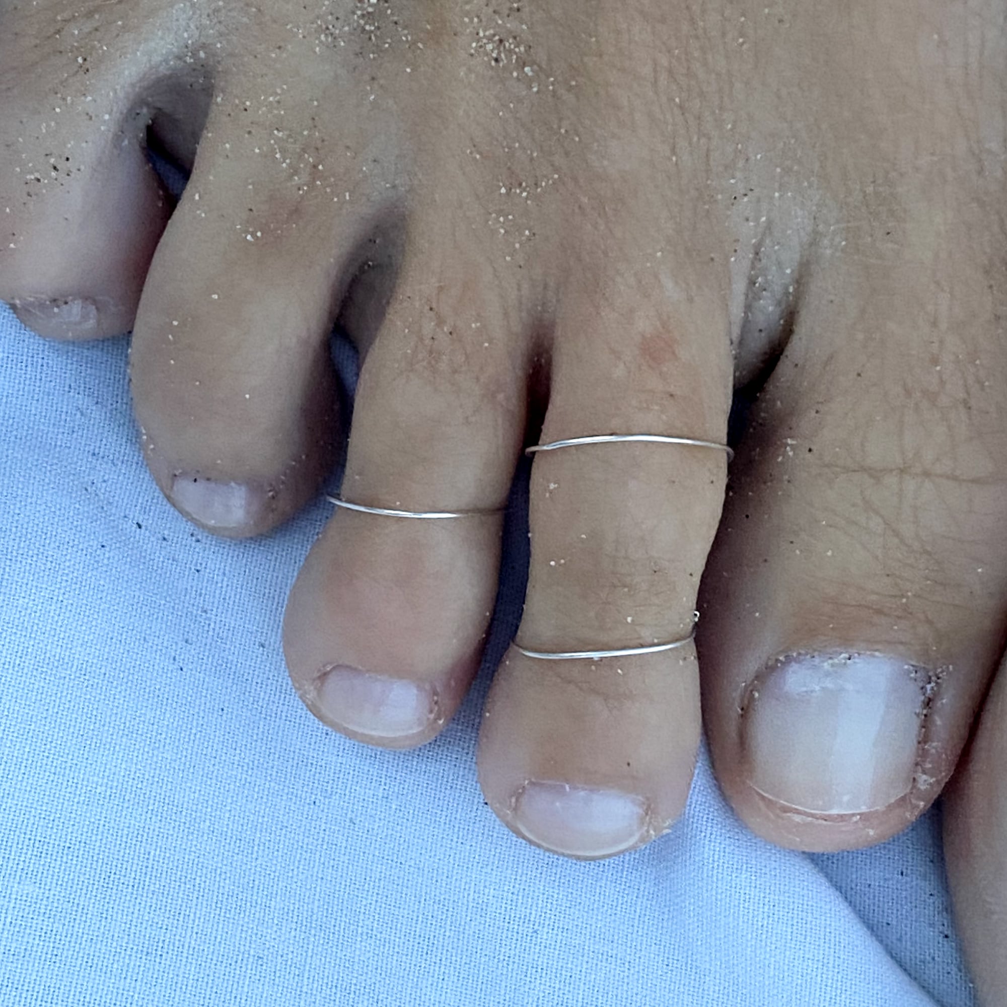 Palau Silver Toe Rings Set