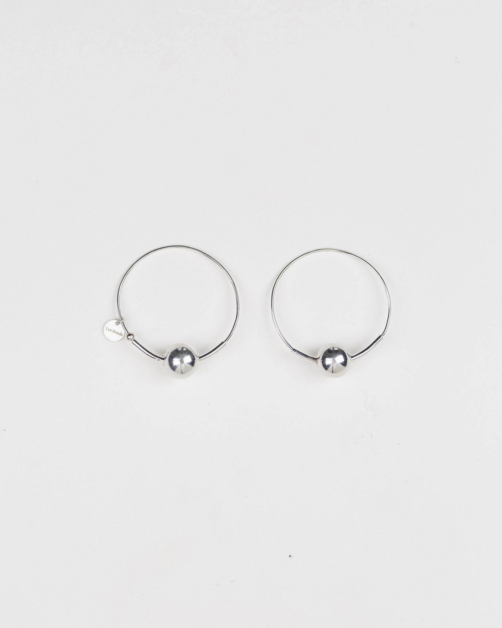 Obi Single Silver Bead Earrings