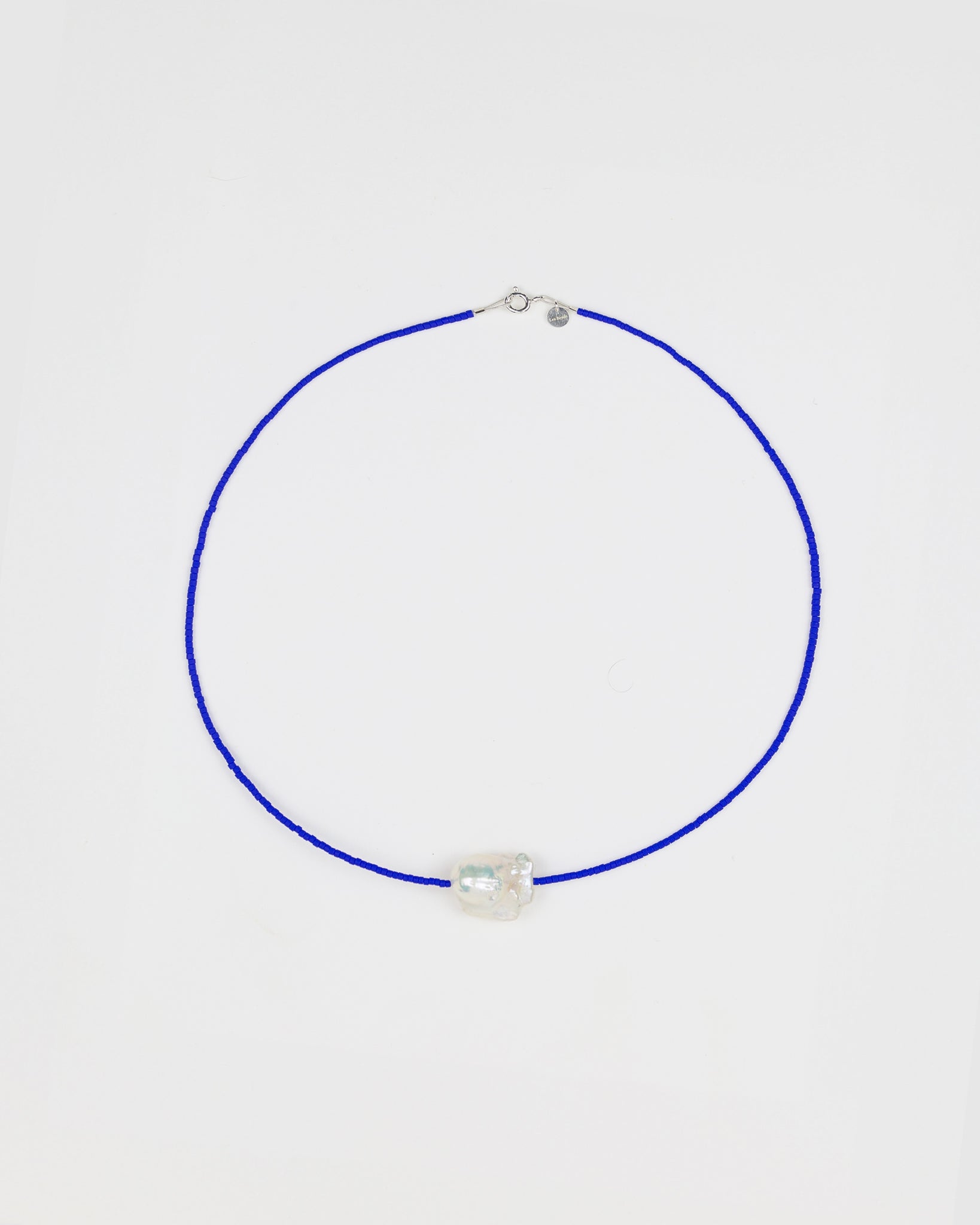 Surigao Pearl and Crystal Beads Necklace - Klein Blue