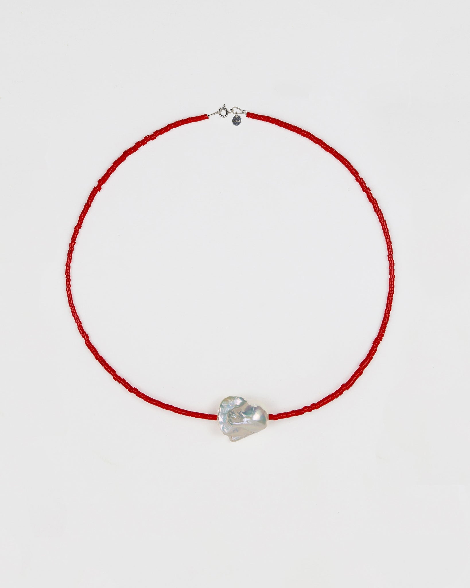 Surigao Pearl and Crystal Beads Necklace - Red