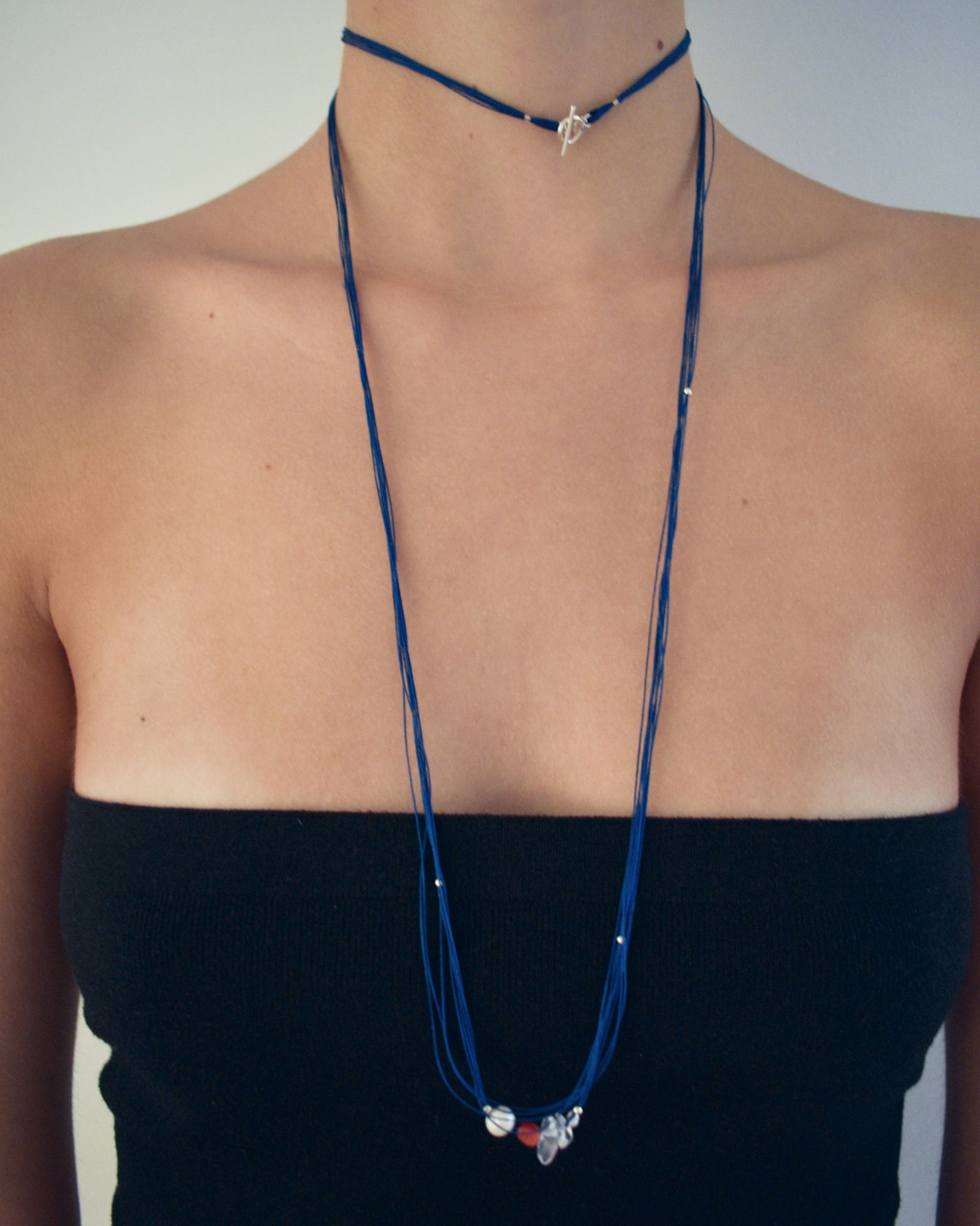 Api Blue Necklace / Pearl and Coral