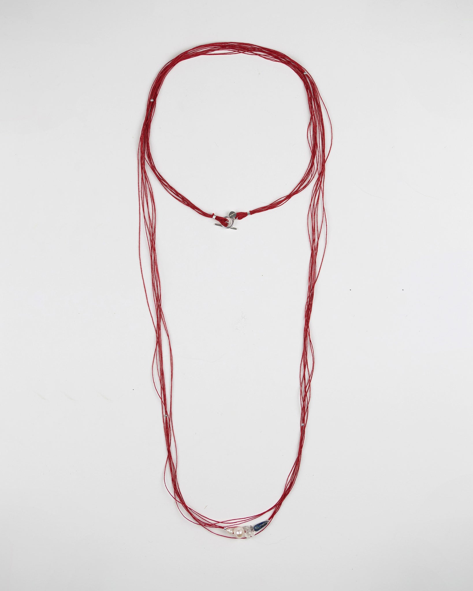 Api Red Necklace / Pearl and Lapis